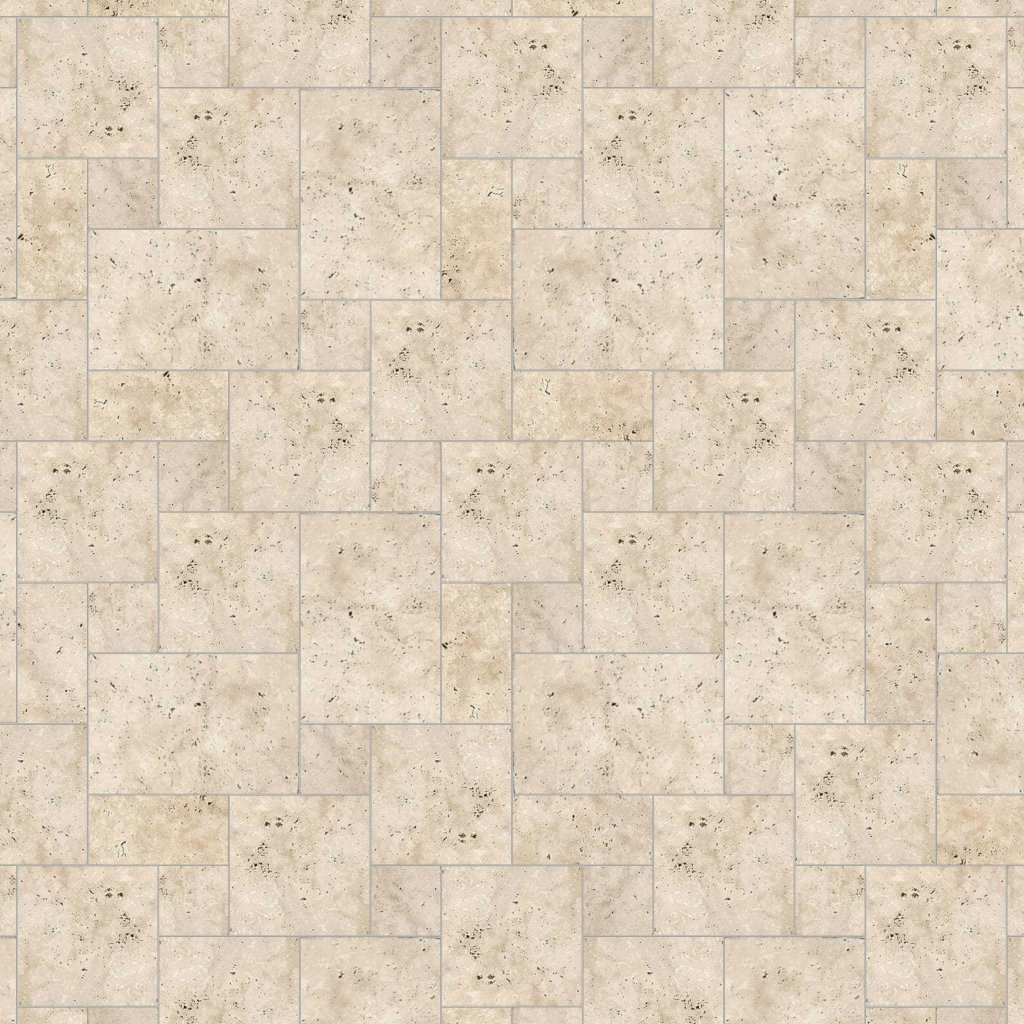 Marble Systems Ivory Tumbled Travertine Pavers Versailles Pattern - Ivory
