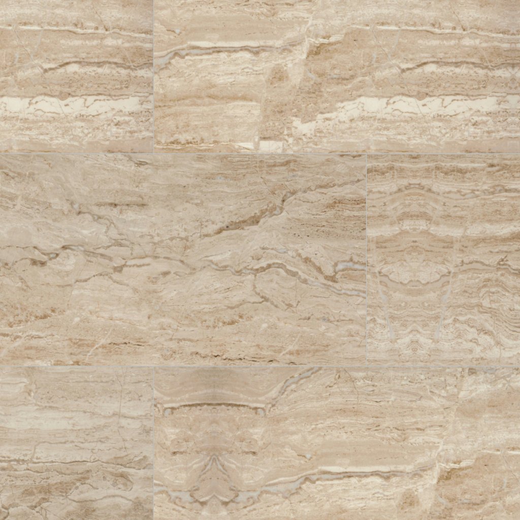 Daltile Marble Attache Travertine, Rectangle, 24X48, Satin - Travertine