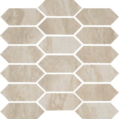 Qualis Ceramica Timeless Essence Beige Picket Mosaic - 12"x12"
