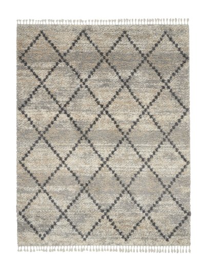 Nourison Home Nourison Oslo Shag OSL01 7'10" x 10'6" Silver Grey Shag Indoor Rug - 7'10" x 10'6"