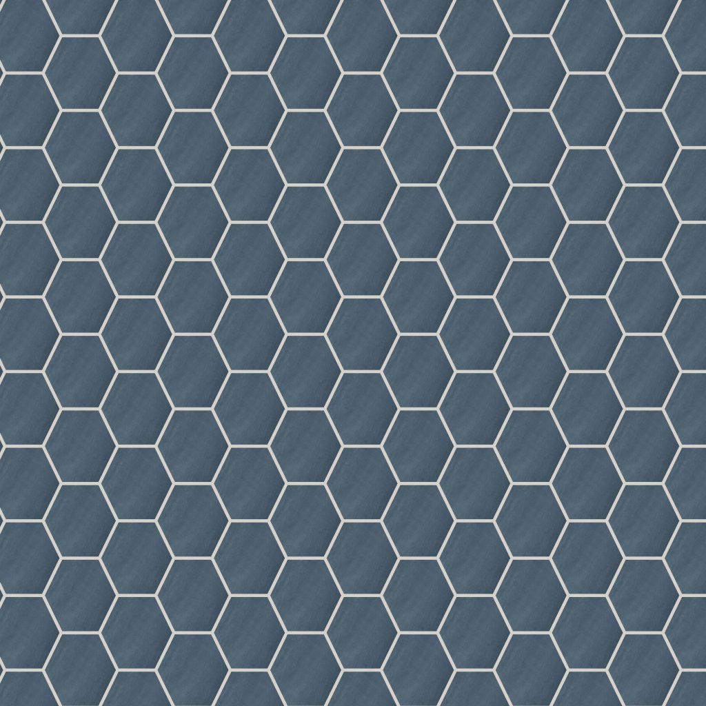 Qualis Ceramica Chateau 6" Azure Ink Glossy Hexagon