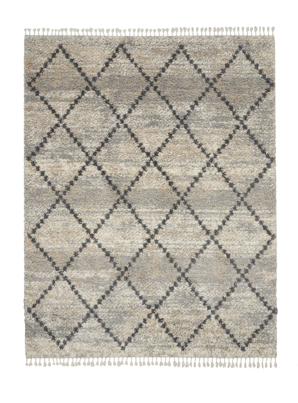 Nourison Home Nourison Oslo Shag OSL01 7'10" x 10'6" Silver Grey Shag Indoor Rug