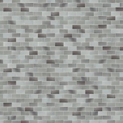 Qualis Ceramica Riviera Tileworks Chelsea 2"x4" Linear Light Grey Glass Brick Pattern Mosaic - 12" x 12"