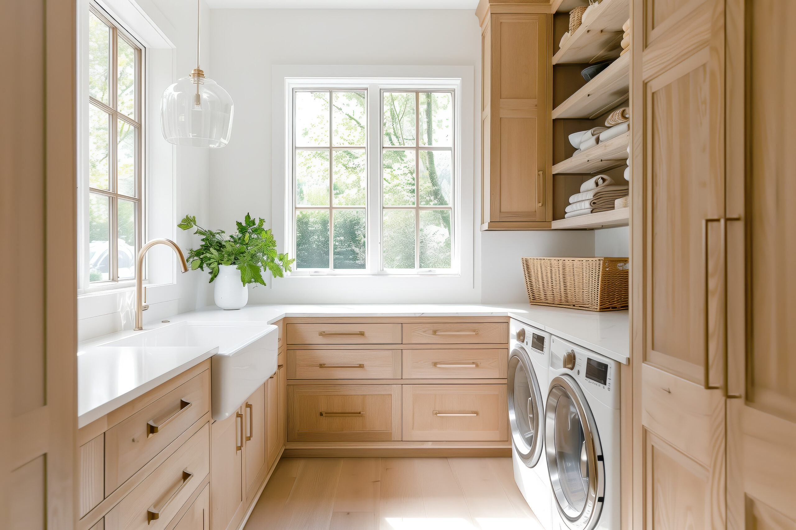 Modern LVP Laundry Room